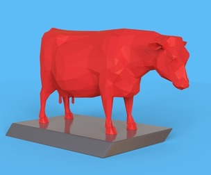 Low Poly Sculpture Cow