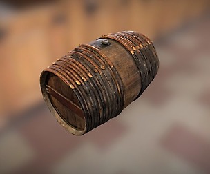 Photorealistic Wooden Barrel