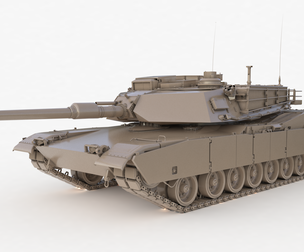 Tank M1 Abrams Clay 3D model