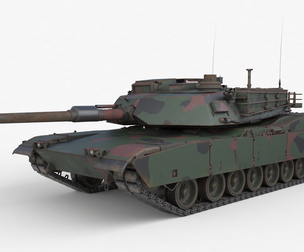 Tank M1 Abrams Camouflage 3D Model