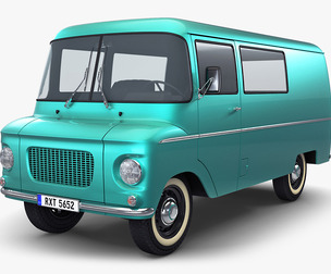 Generic Retro Cargo Van v 1 3D Model