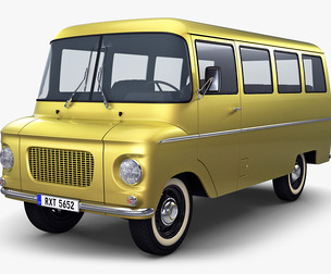 Generic Retro Passenger Van v 1 3D Model