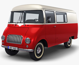 Generic Retro Cargo Van v 3 3D Model