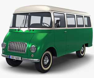 Generic Retro Passenger Van v 2 3D Model