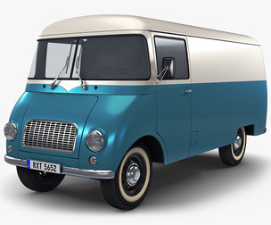 Generic Retro Cargo Van v 4 3D Model