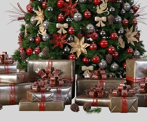 New years tree with presents