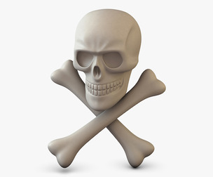 Pirate Skull Bones M 1 3D Model