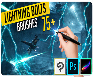 75+ Lightning bolt Effect Brushes for Photoshop, Procreate and Clip Studio