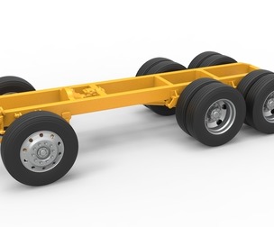 Chassis of Vintage GATR Racing Semi truck V4 Scale 1:25