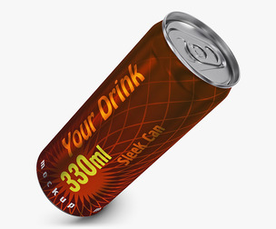 Aluminum Sleek Can 330ml v 2 3D Model