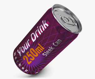 Aluminum Sleek Can 250ml v 2 3D Model
