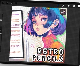60+ Retro Pencil Brushes for Procreate (Paper Textures, Shading Brushes, Sketch Brushes)