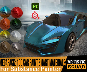 Megapack: 100 Car Paint smart materials for Substance Painter