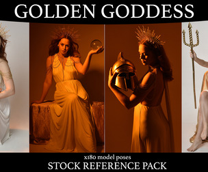 Golden Goddess - Fantasy stock model pose reference pack