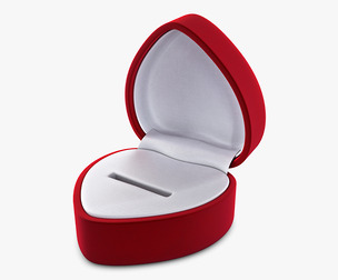 Heart Shape Ring Box Red v 1 3D Model