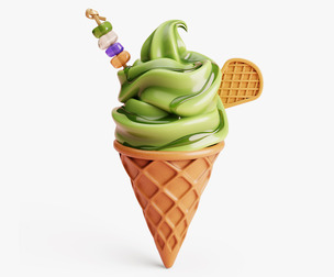 Matcha Ice Cream Cone