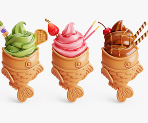 Taiyaki Fish Ice Creams Collection
