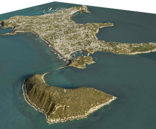 Procida island 3d model terrain
