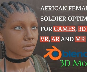 Realistic Military African Female Soldier For Blender
