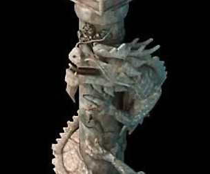 Game Model - Tombstone Dragon Shaped Pillar 01