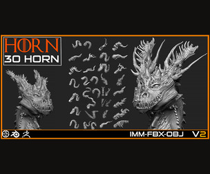 30 Models Of The Collection Of Creature Horns - Dragon Horn - Vol 02