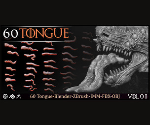 Tongue-60 Tongue-3D Model Of The Tongue Of Creatures, Characters And Animals