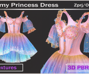 Dreamy Princess Dress-3D Pbr Outfit