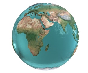 Earth Water 3D Globe No Cloud