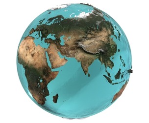 Earth Water 3D Globe Natural