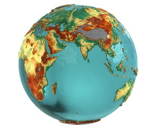 Eeath Water 3D Globe Natural Shaded