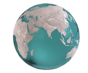 Earth Water 3D Globe Clay Shaded