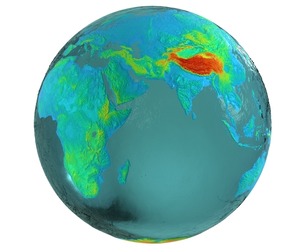 Earth Water 3D Globe Heightmap Shade