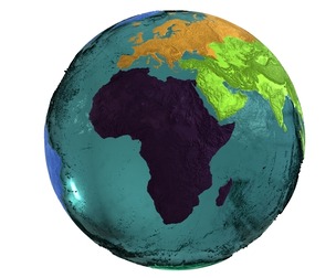 Earth Water 3D Globe Continents