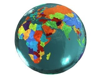Earth Water 3D Globe Countries with Names