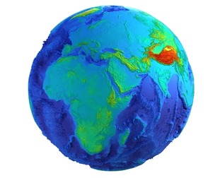 Earth Height Shaded Globe