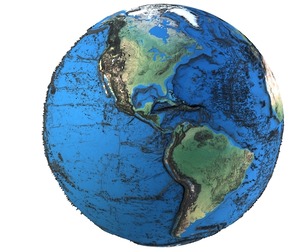 Earth Contours Map Globe
