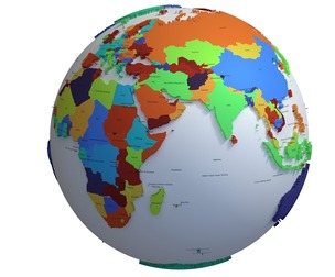 Earth Countries with Names Globe