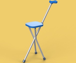 PORTABLE CANE STICK CHAIR WALKING SEAT STOOL POLE CRUTCH FOLDING