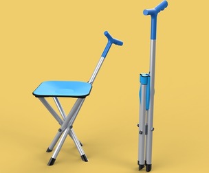 CANE STICK CHAIR WALKING SEAT STOOL POLE CRUTCH FOLDING PORTABLE