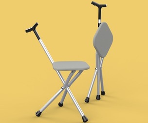 STICK CANE CHAIR WALKING SEAT STOOL POLE CRUTCH FOLDING PORTABLE
