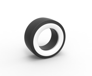 Super single semi Whitewall tire Version 2 Scale 1:25