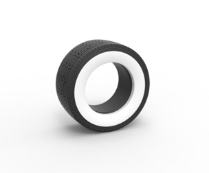 Super single semi Whitewall tire Version 3 Scale 1:25