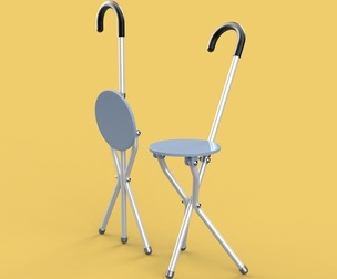 WALKING STICK CANE CHAIR SEAT STOOL POLE CRUTCH FOLDING PORTABLE