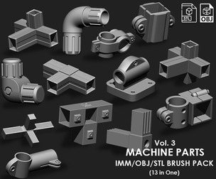 Machine Parts IMM/OBJ/STL Brush Pack (12 in One) vol 4