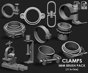 Clamps IMM/OBJ/STL Brush Pack 11 in One