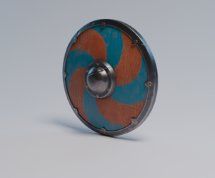 Stylized round shield