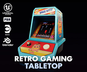 Retro Gaming 1980s Arcade Tabletop VR / AR / low-poly 3d model