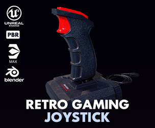 Retro Gaming Joystick Low Poly PBR UE4 Low-poly 3D model