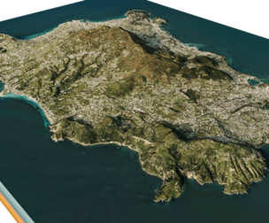 Ischia island 3d model terrain