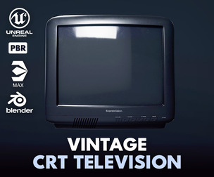 Vintage CRT Television 3D Model PBR Low-poly 3D model